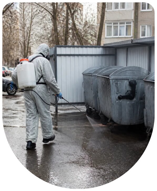 Профессиональная дезинфекция контейнерной площадки в Лобне